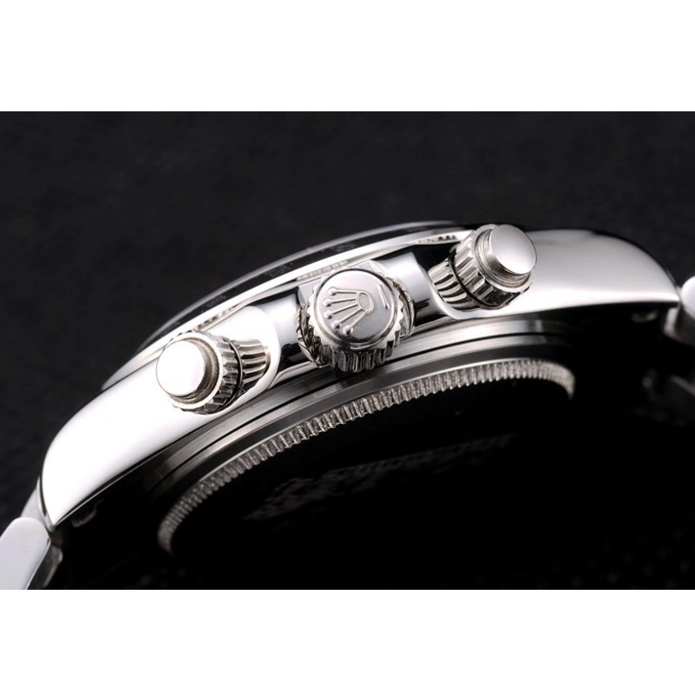 Aaa fake watches Black Dial Tachymeter Rolex Lady Daytona Case Steel Stainless 0527